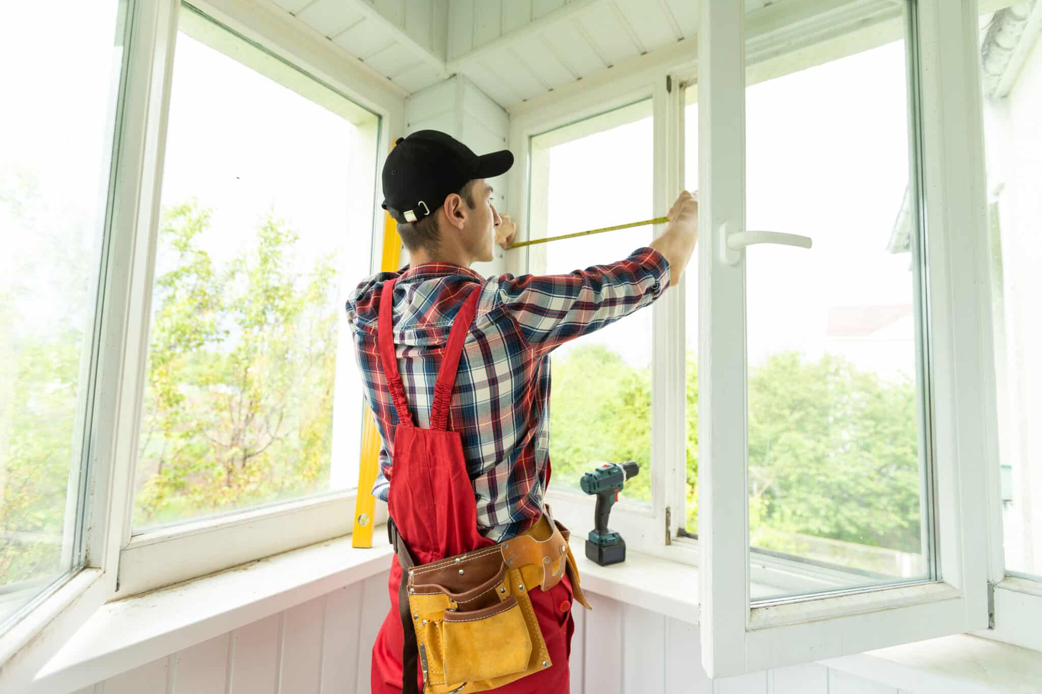 Window replacement measuring.