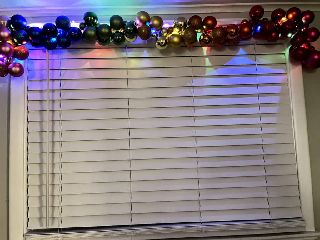 Christmas Garland on Interior Windows.